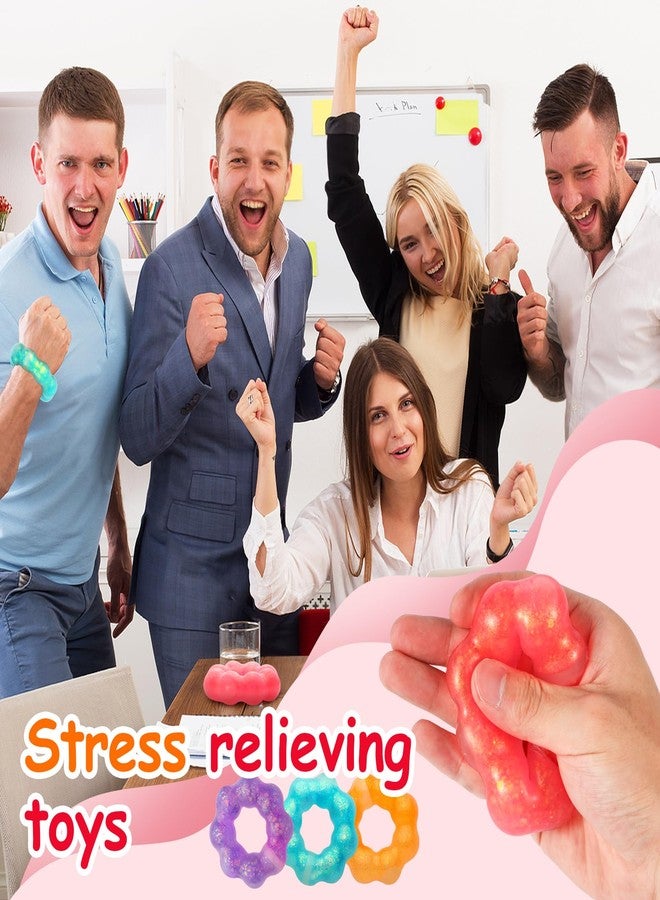 Manmel 4-Pack Squishy Toys, Wearable Bracelet Stress Balls Fidget Toys, Soft Donut Stress Relief Sensory Toy for Kids Adults, Squeeze Balls Stress Toys for Party Favors Goodie Bags Stuffers - Image 5